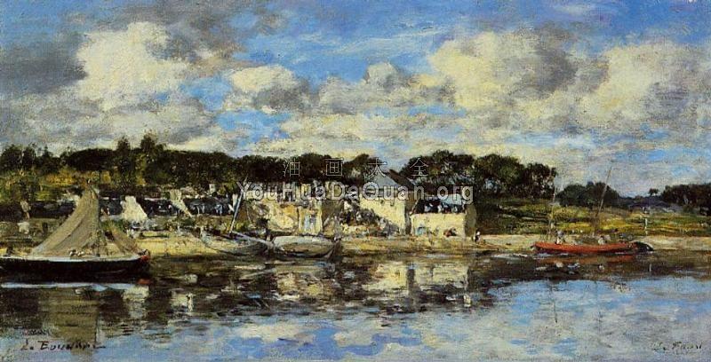 Le Faou, The Village and the Port on the River - 尤金·布丹